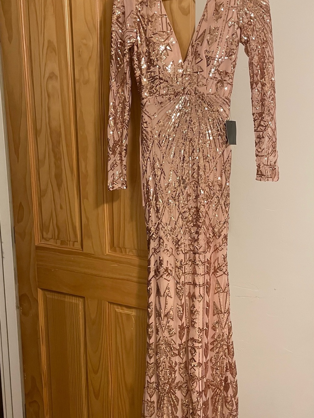 Soieblu Rose Gold Sequin Maxi Dress